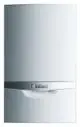 Vaillant-Gerät in weißer Ausführung mit glatter Front, geeignet für Heizungs- oder Warmwasseranwendungen. Kompaktes Design für Wandmontage.